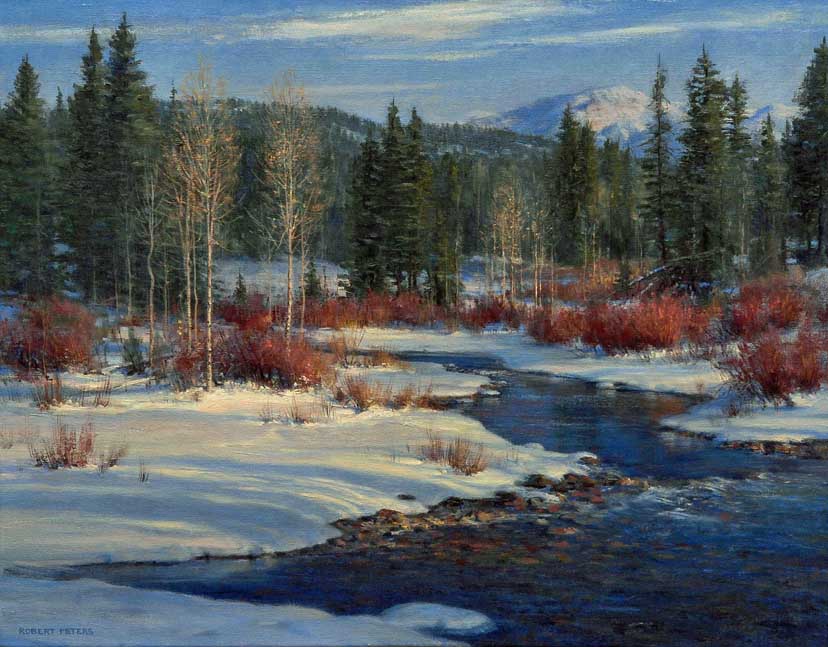 Robert Peters "Rhythm of Winter" 20x24 oil - Private Collection