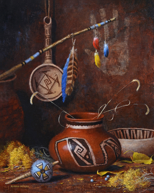 Robert Peters "Promise of the Prayer Stick" 20x16 oil - Private Collection