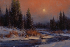 Robert Peters "A Winters Moon" 18x24 oil - Sold, private collection