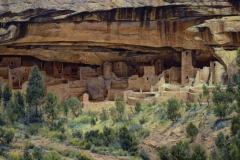 Robert Peters  "Ancestral Empire, Mesa Verde" 32x54 oil - Sold, private collection