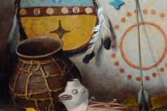 Robert Peters "Mimbres Pueblo Culture" 20x16 oil - Sold, private Collection