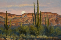 Robert Peters "Miners Canyon Moonrise 16x20 oil on linen - available at The Legacy Gallery