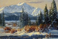 Robert Peters "Snowy Afternoon" 14x18 oil - available at Legacy Gallerys