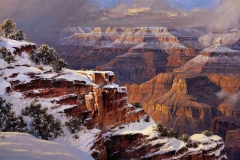 Robert Peters "February Storm, Grand Canyon" 40x72 oil - Private Collection