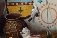 Robert Peters "Mimbres Pueblo Culture" 20x16 oil - Private Collection