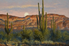 Robert Peters "Miners Canyon Moonrise 16x20 oil on linen - available at The Legacy Gallery