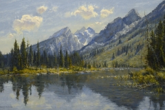 Robert Peters "String Lake Tranquility" 15x24 oil on linen- available at Astoria Fine Art