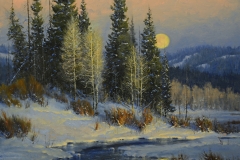 Robert Peters "The Crow Moon" 30x36 oil - Private Collection